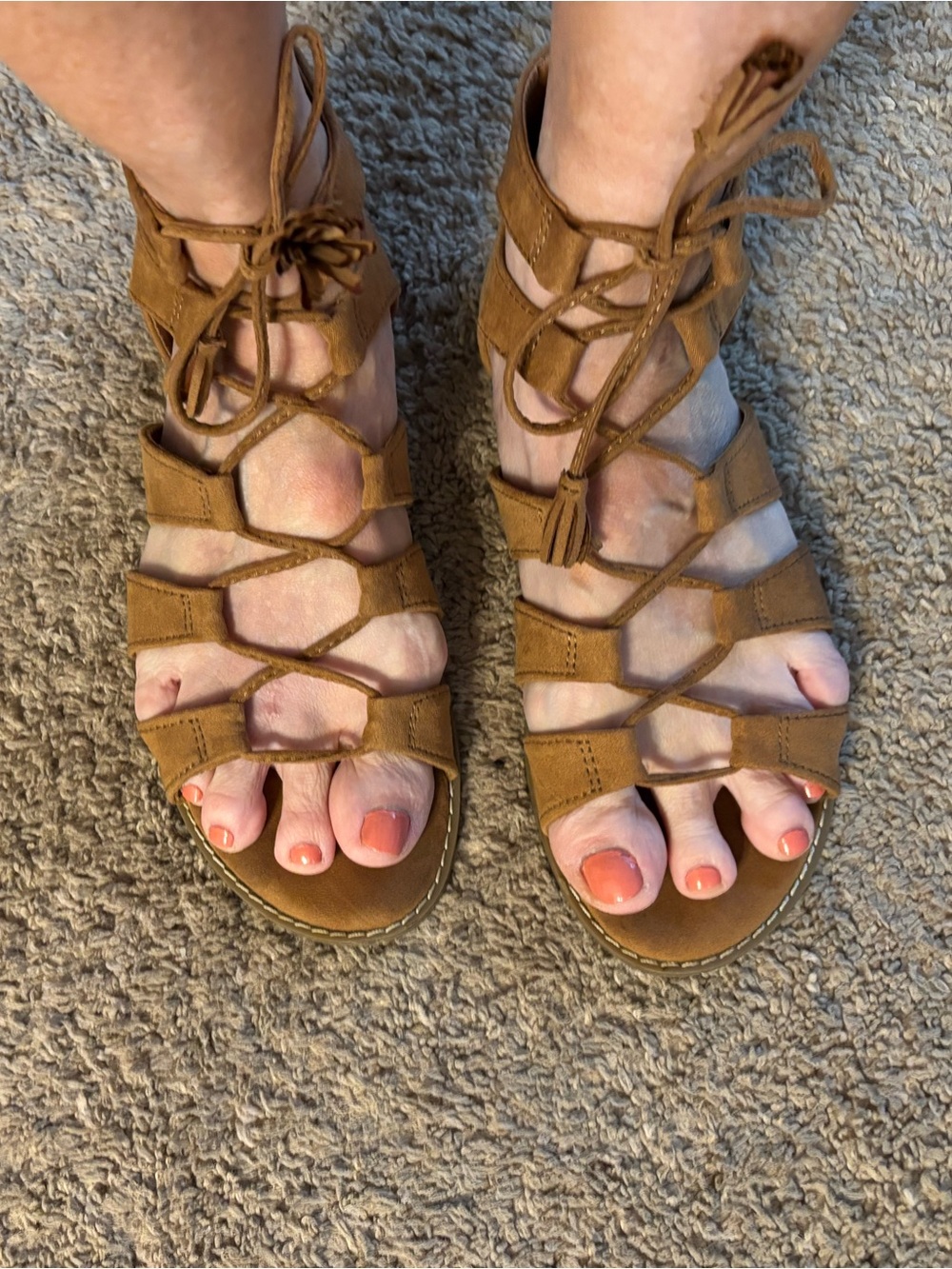 Old Navy Brown Lace-Up Gladiator Sandals